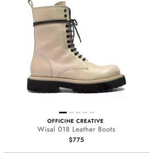 Brand new in box officine creative wisal 018 combat boots oat milk sz 40 $775